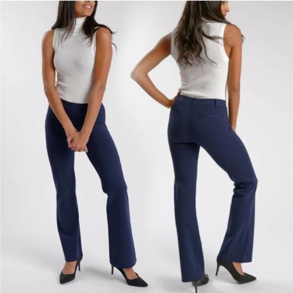 BetaBrand Straight-Leg Classic Dress Pant Yoga Pants Navy Blue Size XL Petite - Picture 6 of 15